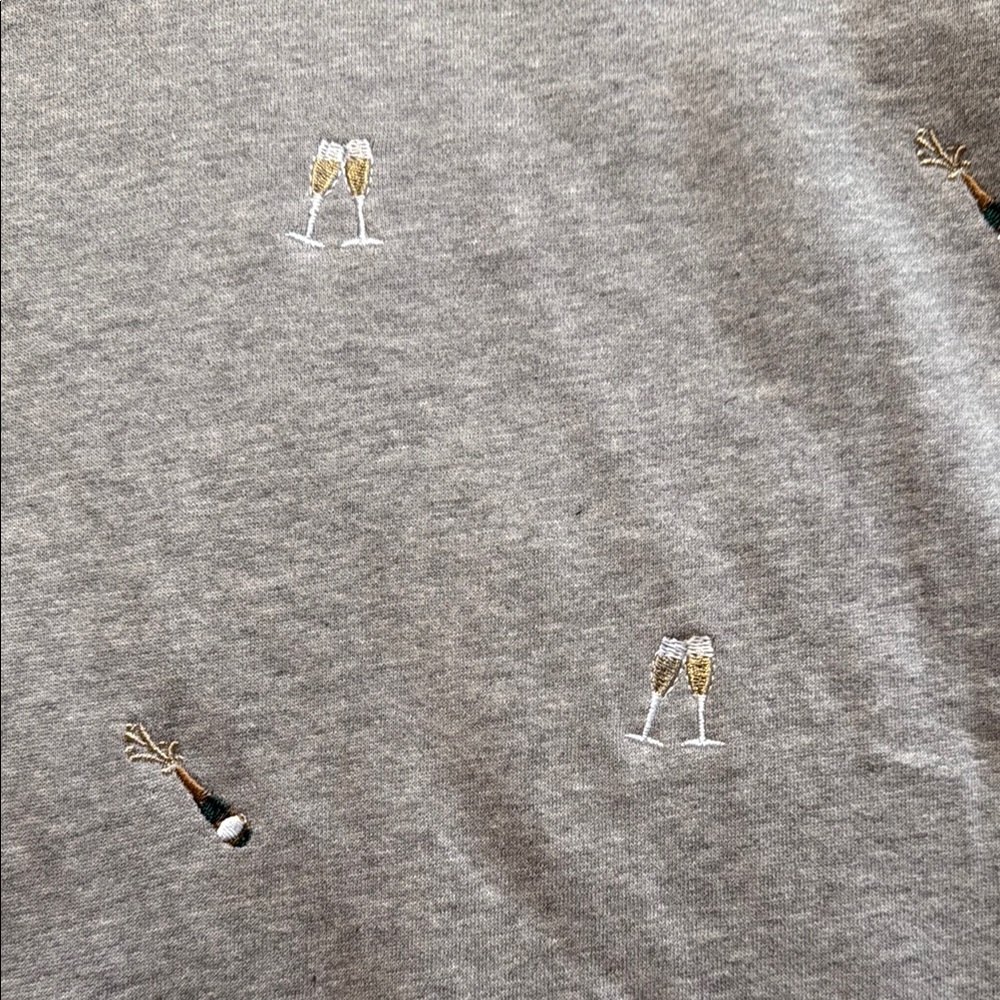Rails Grey Varsity Cheers Embroidered Champagne Graphic Sweatshirt size M - Picture 3 of 9